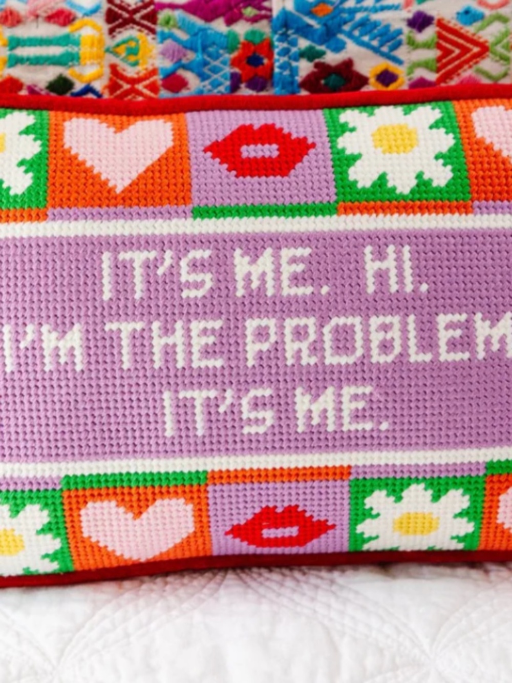 Needlepoint Furbish pillow